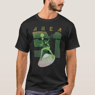 Camiseta Green Alien Ufo Area 51 Flying Saucer Gráfica Uap