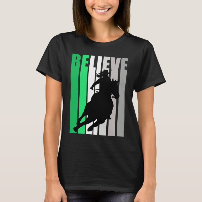 Camiseta Green Believe Cowgirl Motivational Inspiring Farm  (Anverso)
