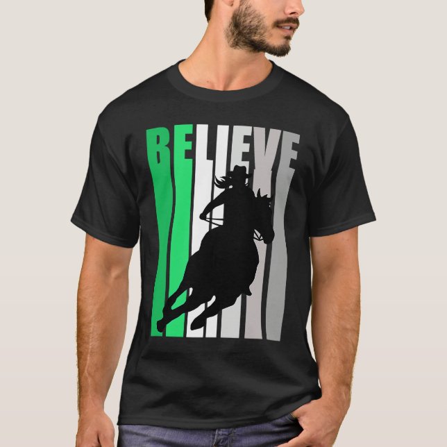 Camiseta Green Believe Cowgirl Motivational Inspiring Farm  (Anverso)