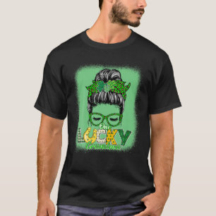 Camiseta Green Bleached One Lucky Grandma Clover Irish St P