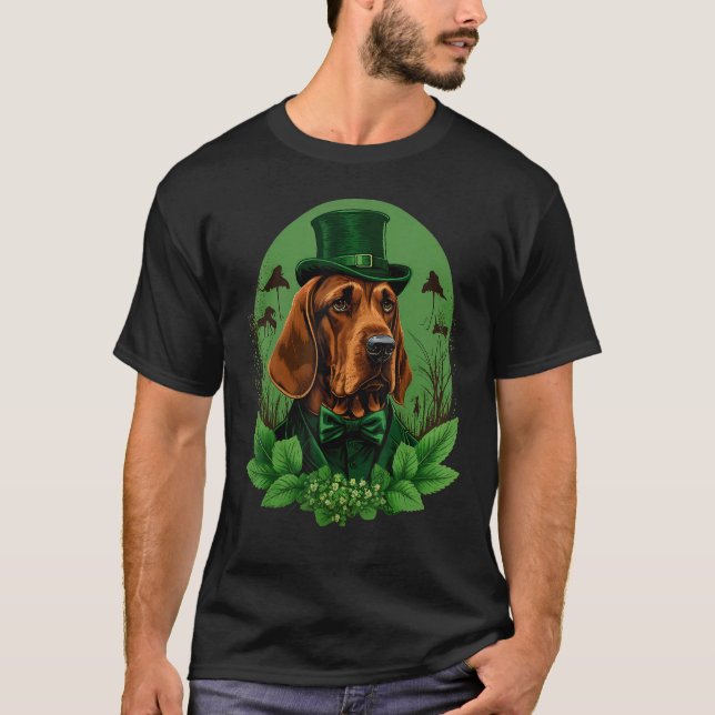 Camiseta Green Bloodhound shamrock on St Patricks Day Blood (Anverso)