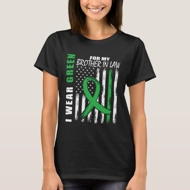 Camiseta Green Brother In Law Kidney Disease Awareness USA  (Anverso)