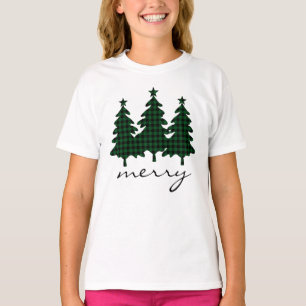 Camiseta Green Buffalo Check Pine Trees