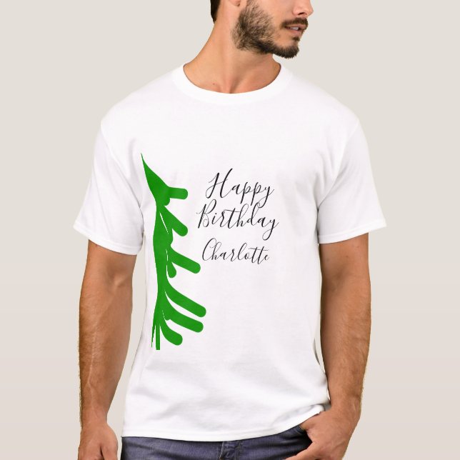 Camiseta Green Christmas tree happy birthday December winte (Anverso)