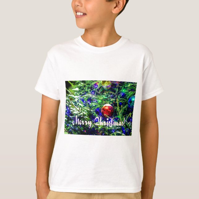 Camiseta Green Christmas Tree Red Ball (Anverso)