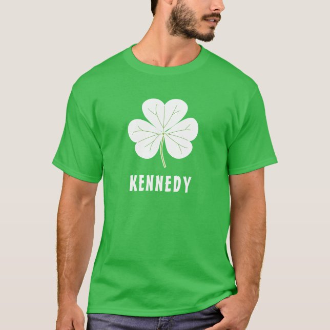 Camiseta Green Clover Shamrock Ireland Irish Custom Name (Anverso)