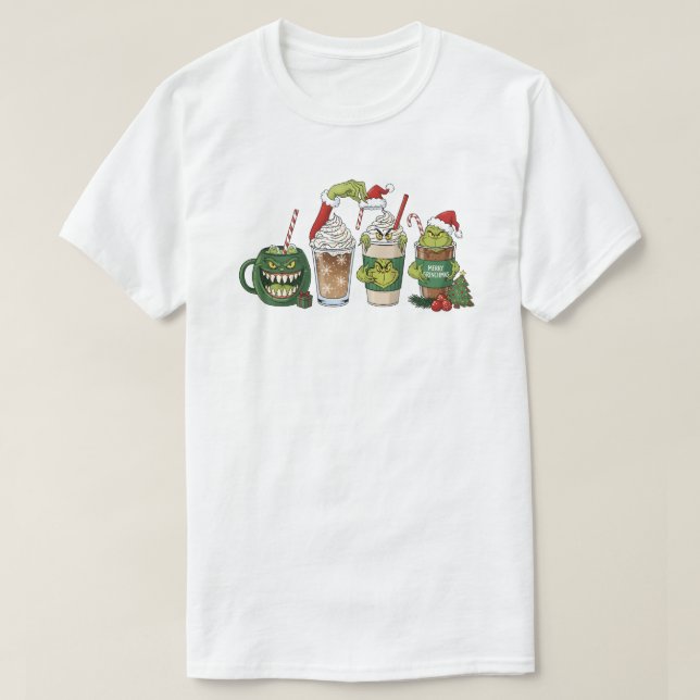 Camiseta Green Coffee Drink, Funny Holiday Caffeine Design (Diseño del anverso)