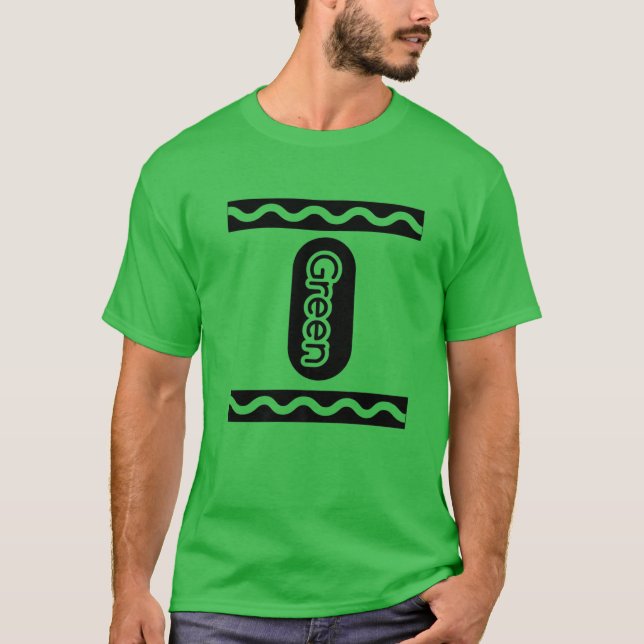 Camiseta Green-Crayon Halloween Costume Couple Friend Group (Anverso)