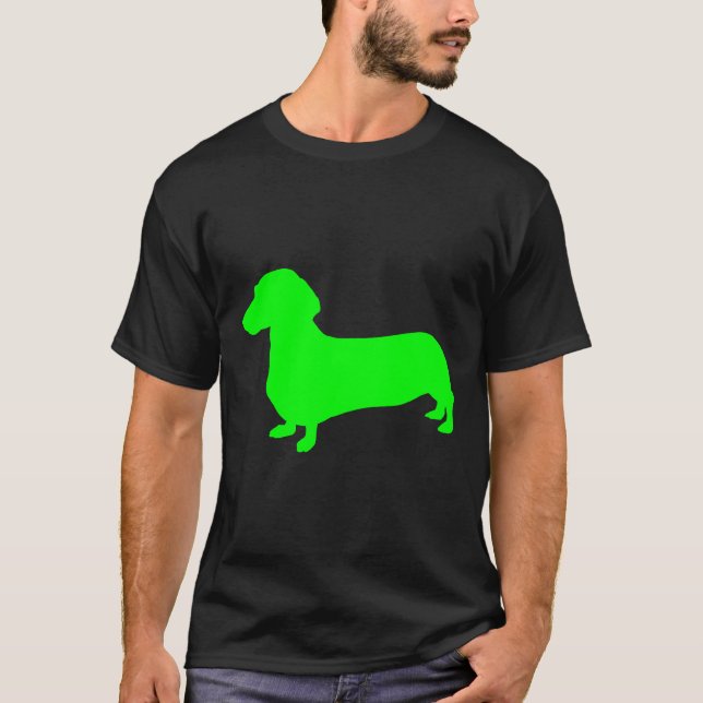Camiseta Green Dachshund Silhouette (Anverso)