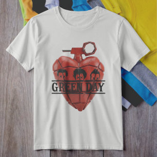 Camiseta Green Day Corazón Rojo Granada Punk Rock