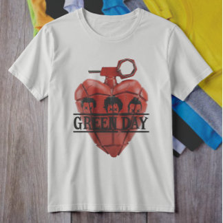 Camiseta Green Day Corazón Rojo Granada Punk Rock