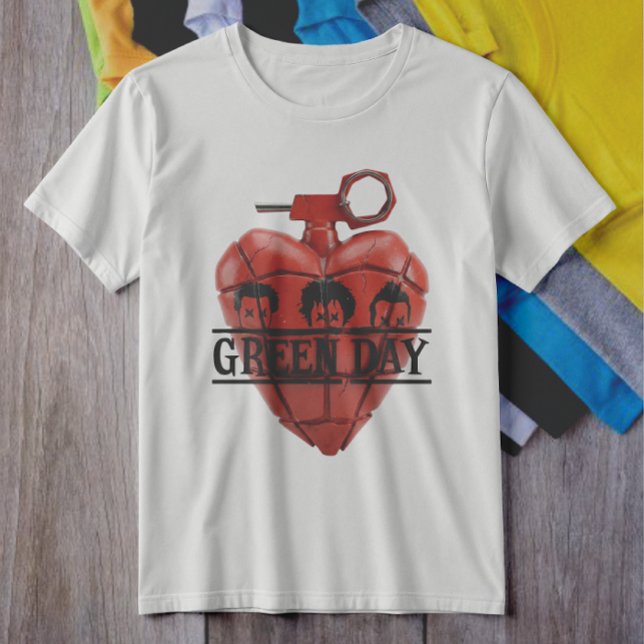 Camiseta Green Day Red Heart Grenade Punk Rock (Subido por el creador)
