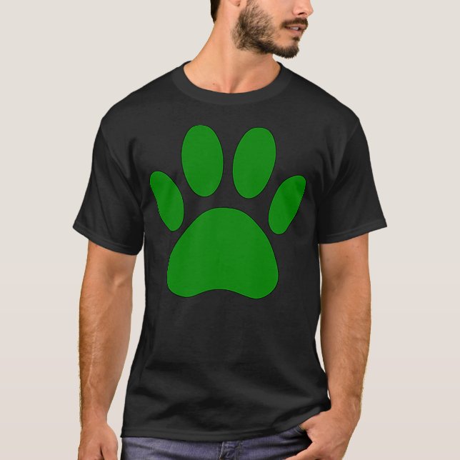 Camiseta Green Dog Paw Print (Anverso)