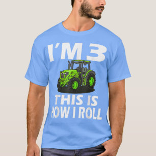 Camiseta Green Farm Tractor 3rd Birthday Party Farmer Famil