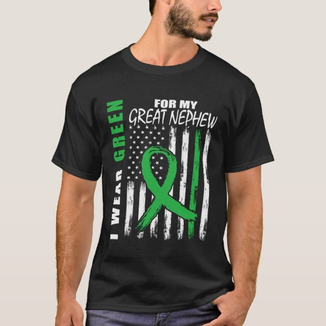 Camiseta Green For Great Nephew Kidney Disease Awareness Fl (Anverso)