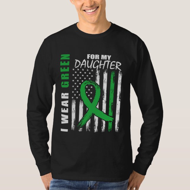 Camiseta Green For My Daughter Kidney Disease Awareness Fla (Anverso)