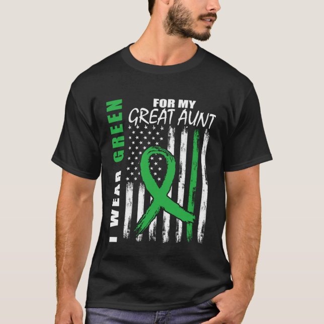 Camiseta Green For My Great Aunt Kidney Disease Awareness F (Anverso)