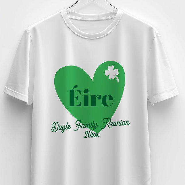 Camiseta Green Four Leaf Clover Heart Éire Ireland Reunion (Subido por el creador)