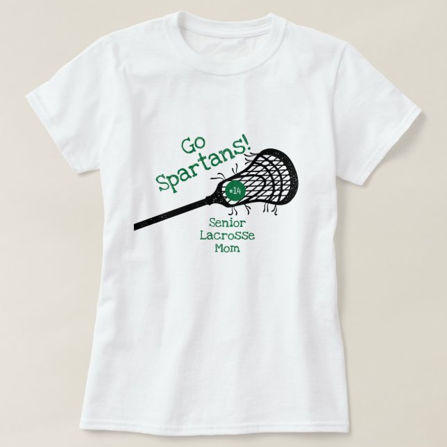 Camiseta Green Go Team Lacrosse Mom (Diseño del anverso)