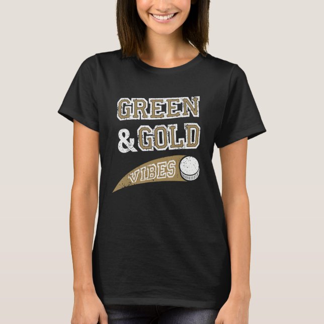 Camiseta Green & Gold Vibes Hockey Team Fan_2 (Anverso)
