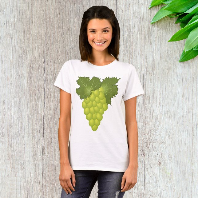 Camiseta Green Grapes Vine Leaves Fresh Fruit (Subido por el creador)