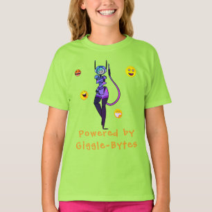 Camiseta Green Happy Robot Giggle Fun T-Shirt