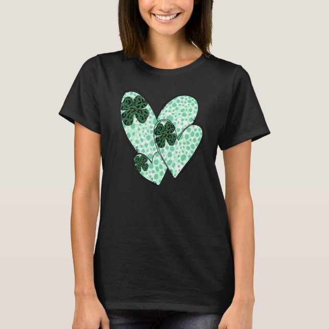 Camiseta Green Hearts Lover Shamrock Irish Leprechaun St Pa (Anverso)