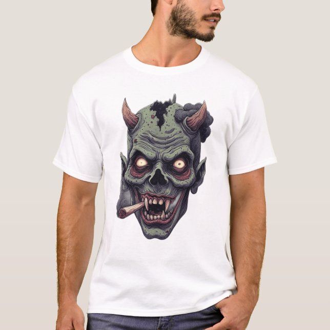 Camiseta Green Horned Monster Graphic (Anverso)