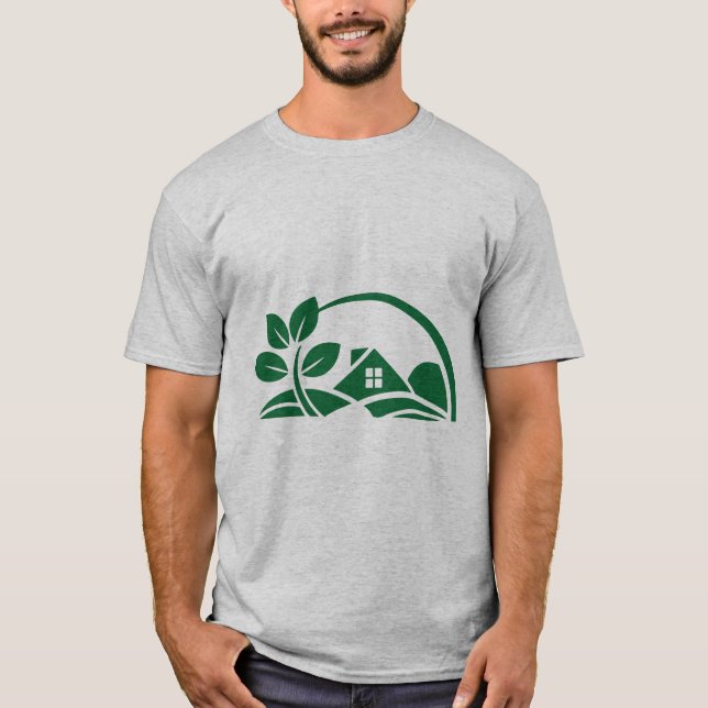 Camiseta Green House Leaf Eco Friendly Home Nature T-Shirt (Anverso)
