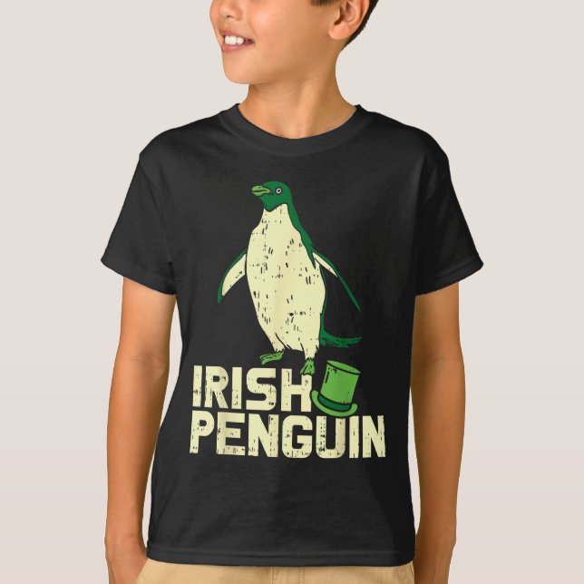 Camiseta Green Irish Penguin Cute St Patricks Day Animal Lo (Anverso)