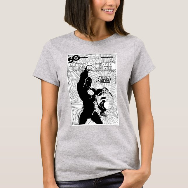 Camiseta Green Lantern - Glowing Lantern, Black and White (Anverso)