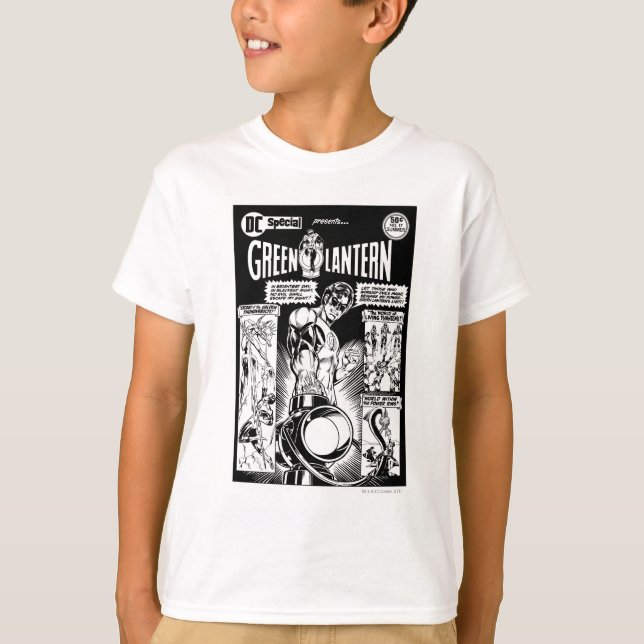 Camiseta Green Lantern  - Green Shaded Comic, Black and Whi (Anverso)