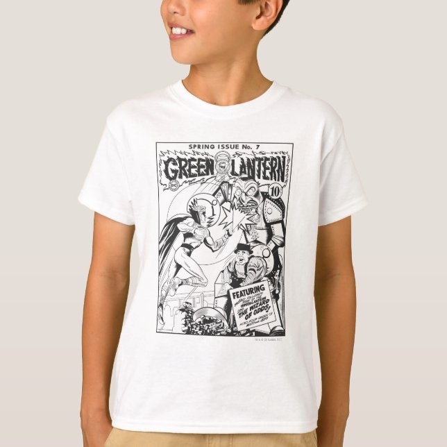 Camiseta Green Lantern vs The Wizard of Odds, Black and Whi (Anverso)