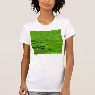 CAMISETA GREEN LIME NEON RETRO PUNTOS ART