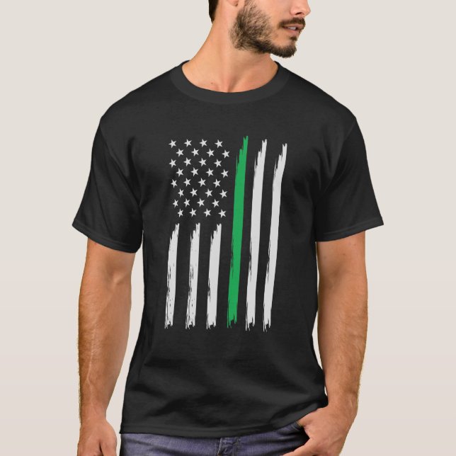 Camiseta Green Line American Flag St Patrick's Day Family O (Anverso)
