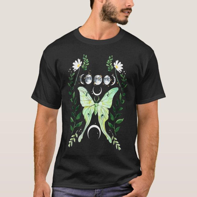 Camiseta Green Luna Moth Witchy Dark Academia Moon Gothic C (Anverso)