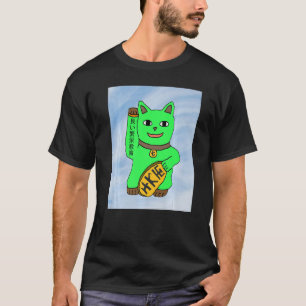 Camiseta Green maneki neko cat buena educación sobre la pro