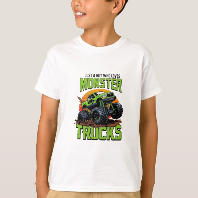 Camiseta Green Monster Truck T-Shirt Design (Anverso)