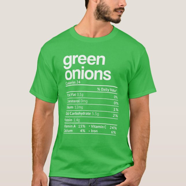 Camiseta Green Onions Nutrition Hact Funny Thankess Chr (Anverso)