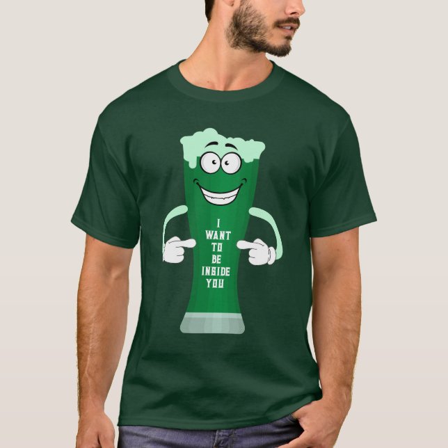 Camiseta Green Patrick's Beer Funny diciendo el Día de Patr (Anverso)