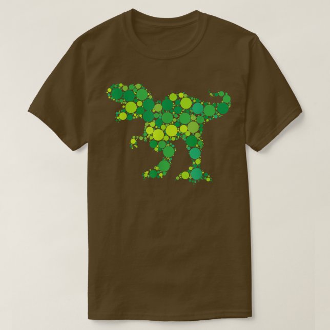 Camiseta Green Polka Dot T Rex Dinosaur International Dot D (Diseño del anverso)