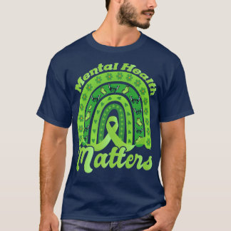 Camiseta Green Rainbow Ribbon Mental Health Awareness Month