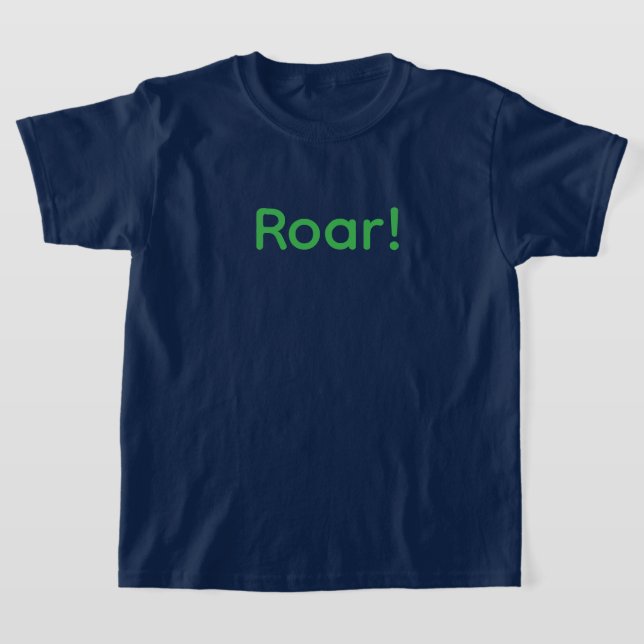 Camiseta Green "ROAR!" Typography T-Shirt for Kids Fun Wild (Distribución)