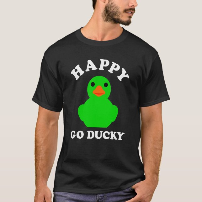 Camiseta Green Rubber Duck Happy Go Ducky Pun St Patricks D (Anverso)