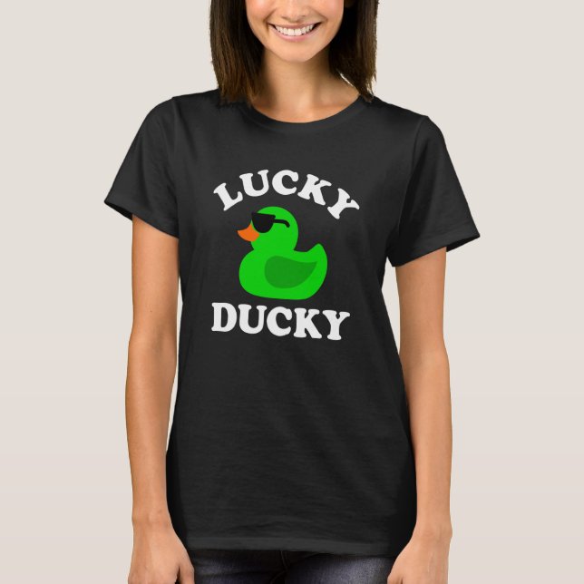 Camiseta Green Rubber Duck Sunglasses Lucky Ducky Quack Duc (Anverso)