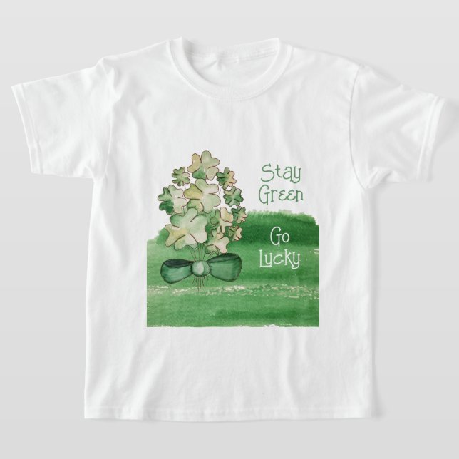 Camiseta Green Shamrock Clover Watercolor (Distribución)