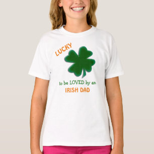 Camiseta Green Shamrock Irish Dad Love Kids Shirt