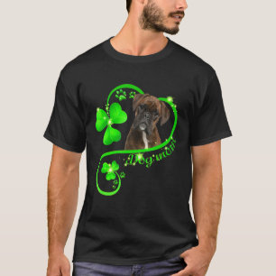 Camiseta Green Shamrock Irish Hearxer Boxer Dog St Patricks