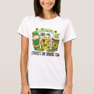 Camiseta Green Shamrock Irish St Patrick's Day Drink Team