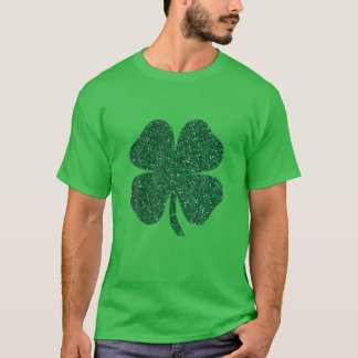 Camiseta Green Shamrock Purpurina Clover Leaf Patricks Day 